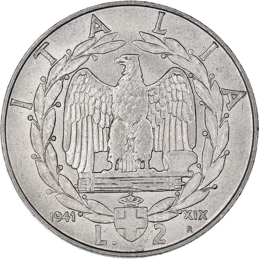 Monnaie, Italie, Vittorio Emanuele III, 2 Lire, 1941, Rome, TTB, Stainless