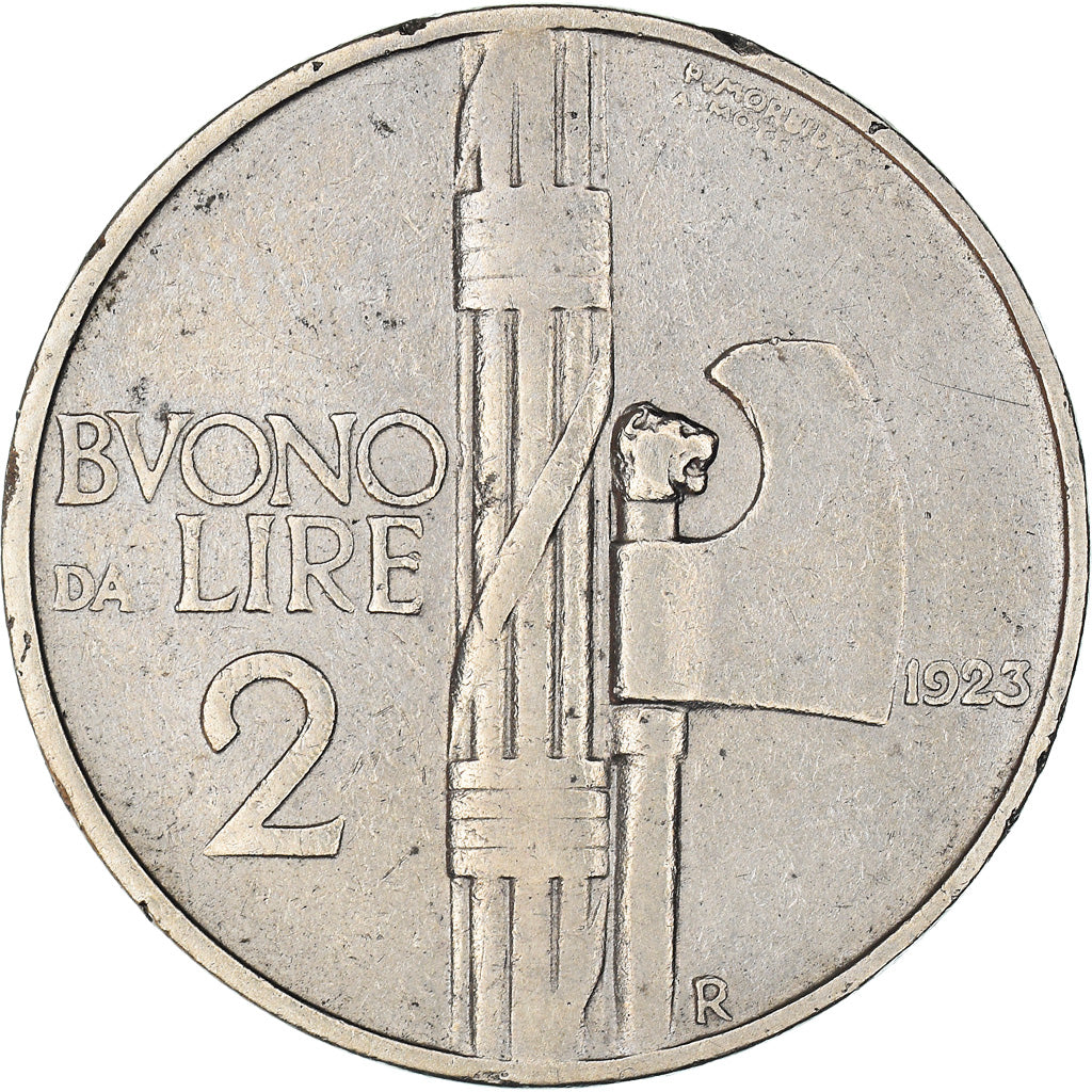Munten, Italië, Vittorio Emanuele III, 2 Lire, 1923, Rome, ZF, Nickel, KM:63