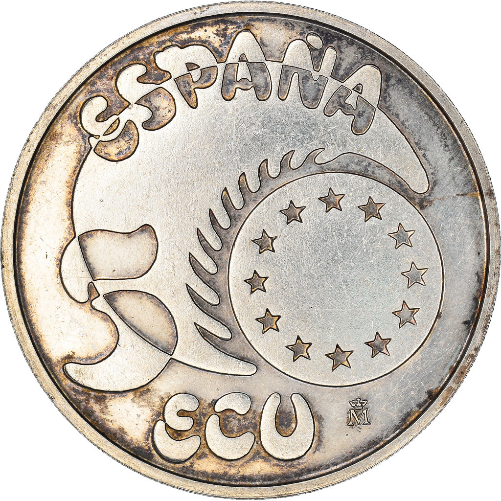 Coin, Spain, Juan Carlos I, 5 Ecu, 1989, Madrid, AU(55-58), Silver, KM:M24
