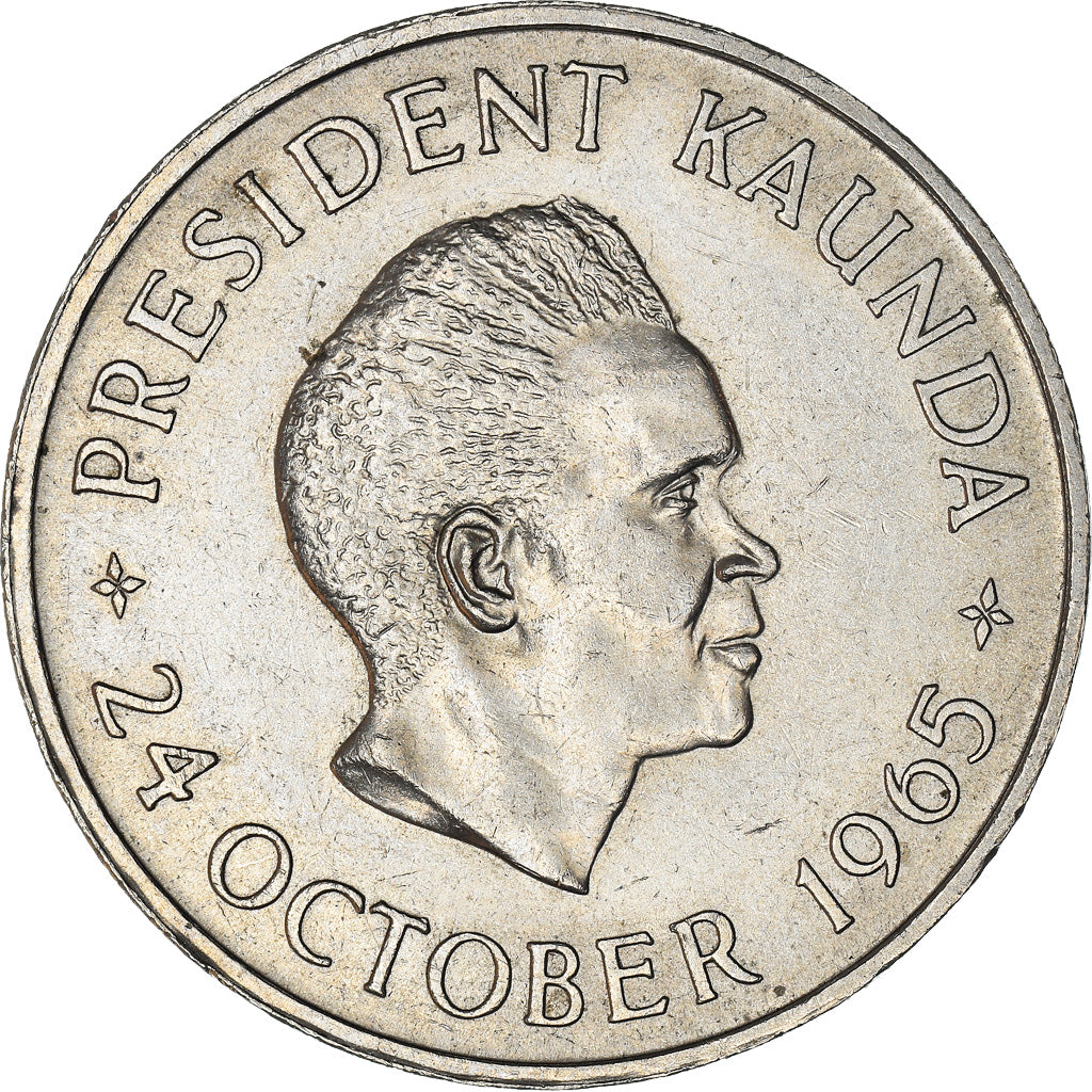 Coin, Zambia, 5 Shillings, 1965, British Royal Mint, AU(55-58), Copper-nickel