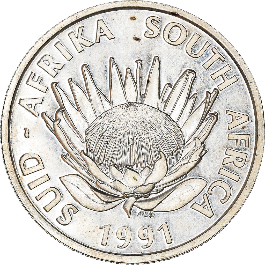 Coin, South Africa, Rand, 1991, MS(60-62), Silver, KM:142