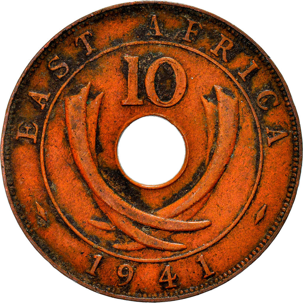 EAST AFRICA, George VI, 10 Cents, 1941, EF(40-45), Bronze, KM:26.1