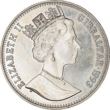 Coin, Gibraltar, Elizabeth II, Crown, 1993, MS(63), Copper-nickel, KM:149