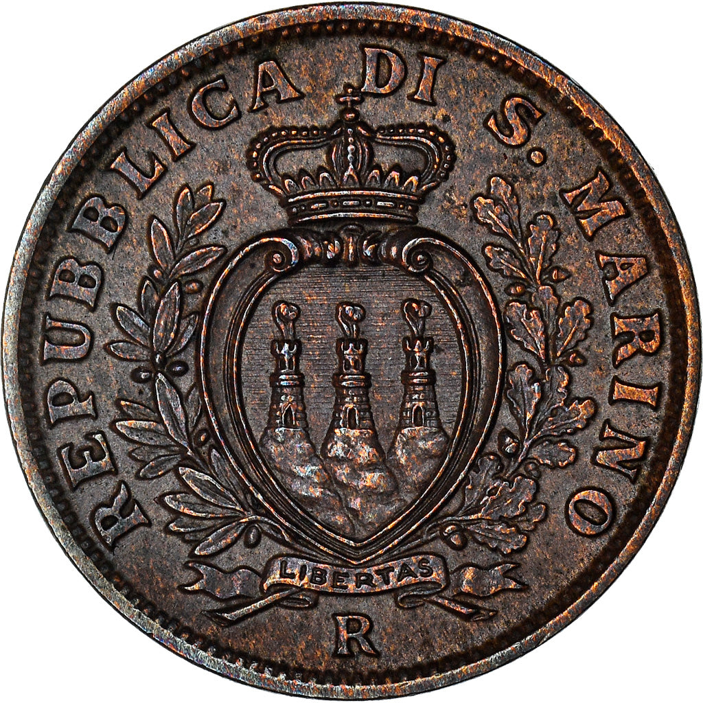 Coin, San Marino, 5 Centesimi, 1935, Rome, EF(40-45), Bronze, KM:12