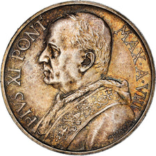 Coin, VATICAN CITY, Pius XI, 5 Lire, 1929, Roma, AU(55-58), Silver, KM:7