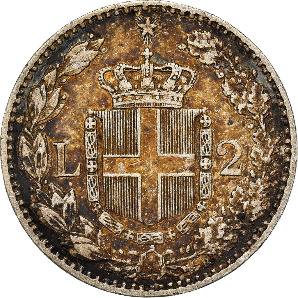 Coin, Italy, Umberto I, 2 Lire, 1887, Rome, EF(40-45), Silver, KM:23