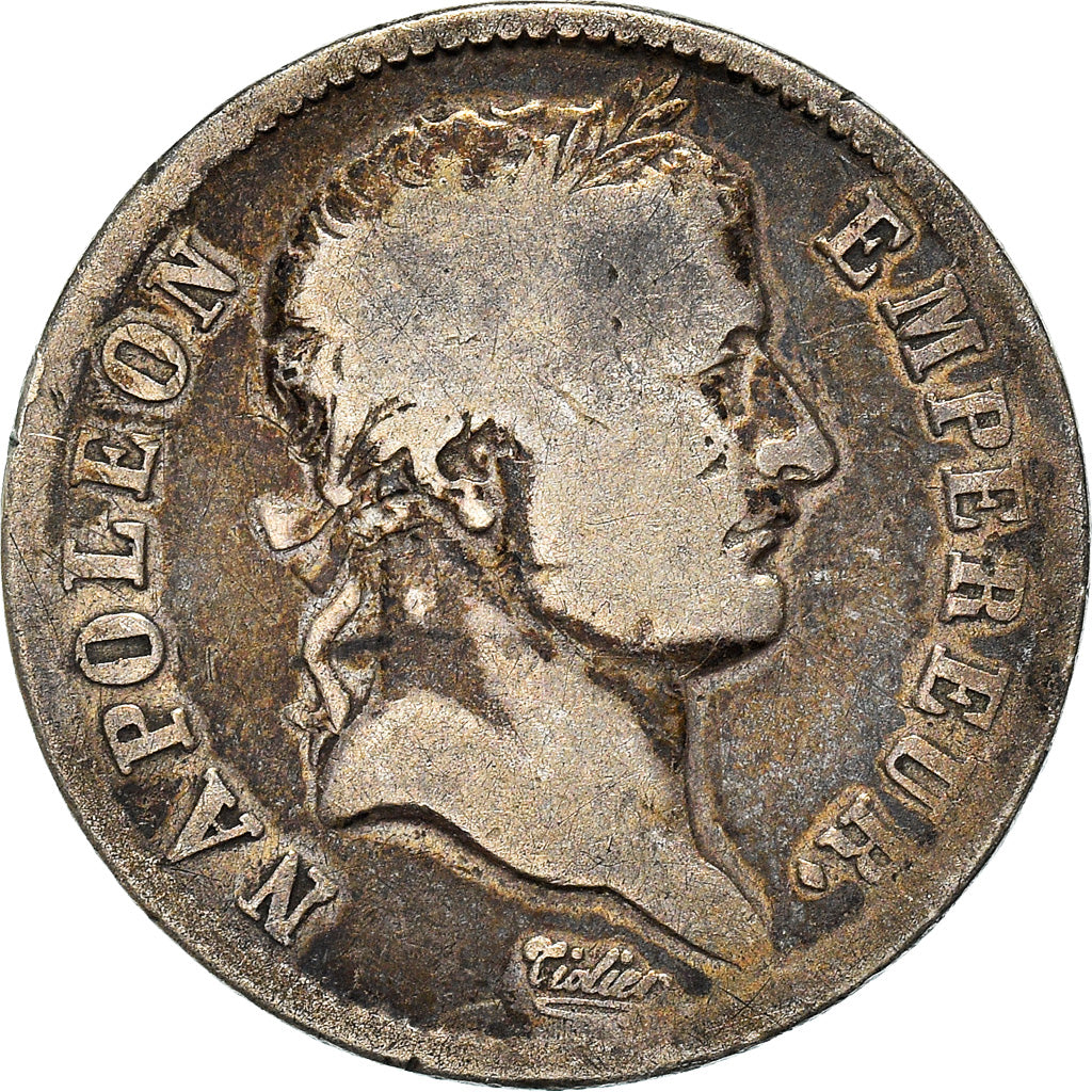 Moneta, Francja, Napoléon I, Franc, 1808, Paris, VF(20-25), Srebro, KM:682.1