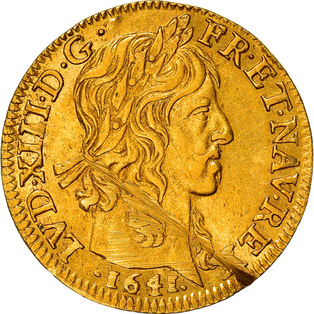 Coin, France, Louis XIII, Louis d'or, Louis d'Or, 1641, Paris, EF(40-45), Gold