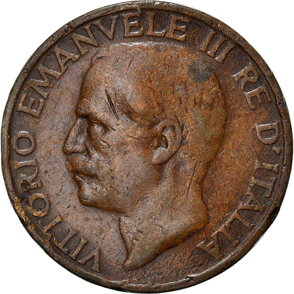 Moneda, Italia, Vittorio Emanuele III, 10 Centesimi, 1924, Rome, BC+, Bronce