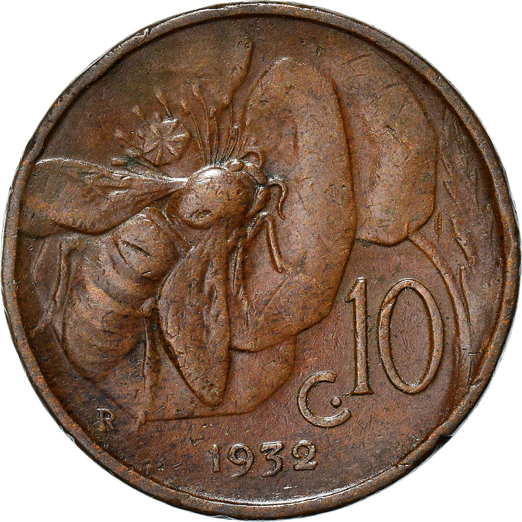 Münze, Italien, Vittorio Emanuele III, 10 Centesimi, 1932, Rome, S, Bronze