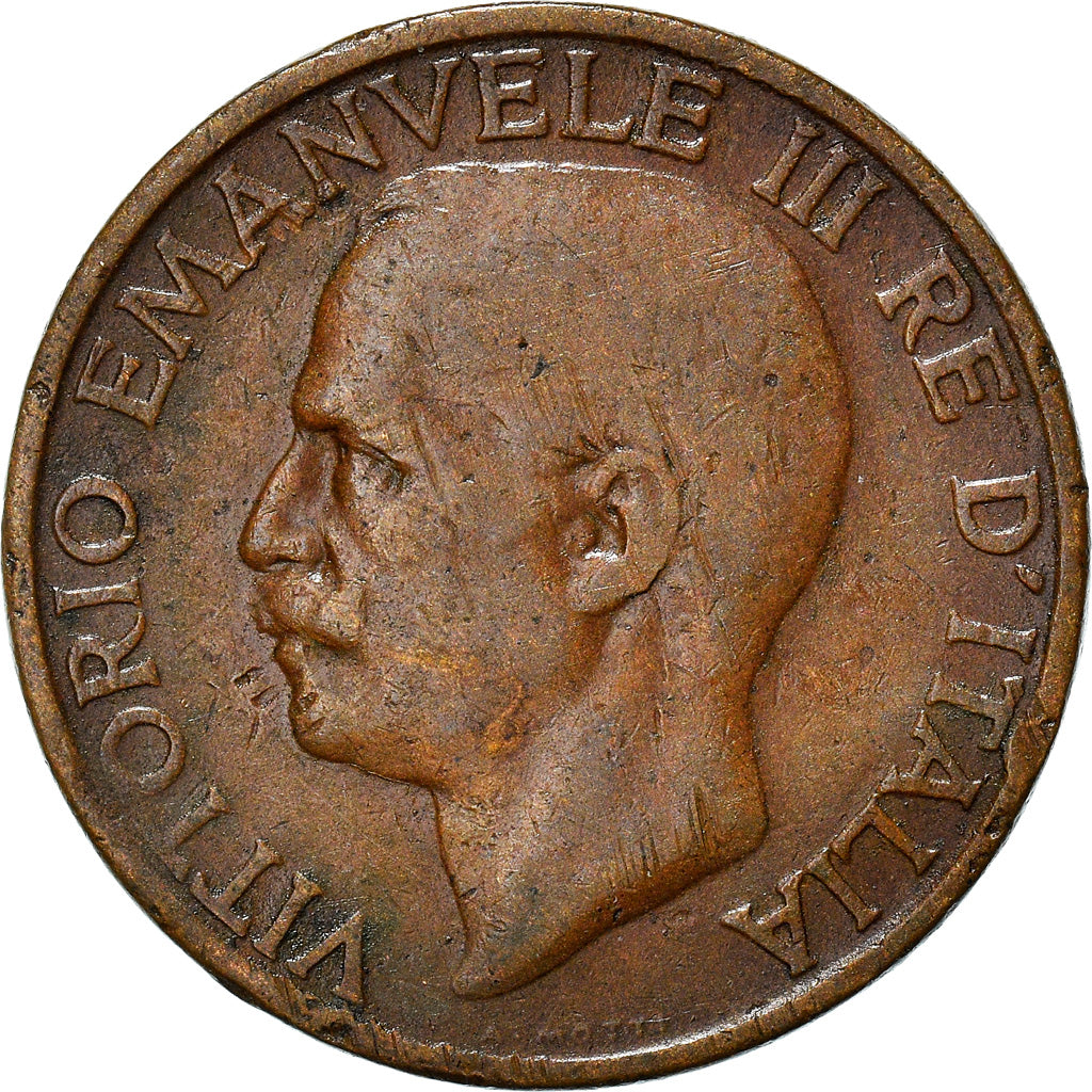 Moneta, Italia, Vittorio Emanuele III, 10 Centesimi, 1937, Rome, MB+, Bronzo
