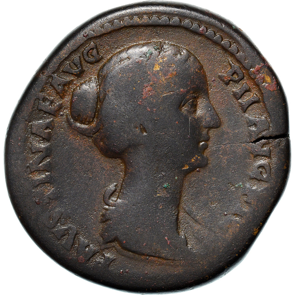 Coin, Faustina II, Sestertius, 147-150, Rome, VF(30-35), Bronze, RIC:1387