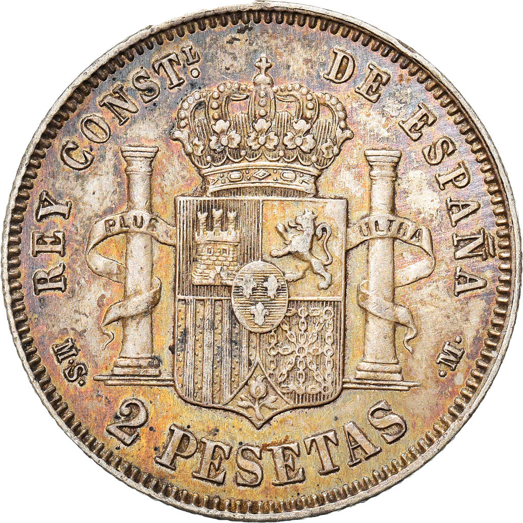 Coin, Spain, Alfonso XII, 2 Pesetas, 1882, Madrid, MS(60-62), Silver, KM:678.2