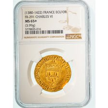 Moneda, Francia, Charles VI, Ecu d'or, NGC, MS65+, FDC, Oro, graded