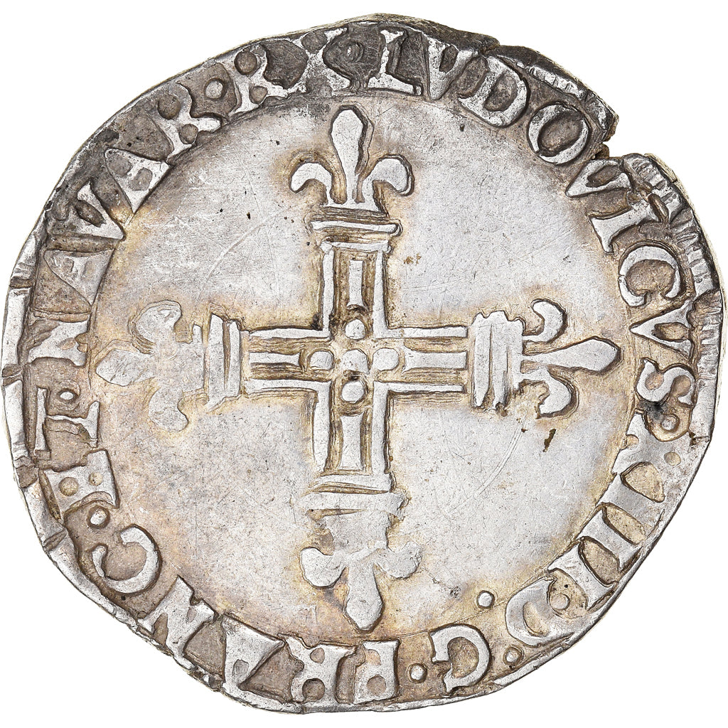 Munten, Frankrijk, Louis XIII, 1/4 Ecu de Béarn, 1616, Morlaas, ZF, Zilver