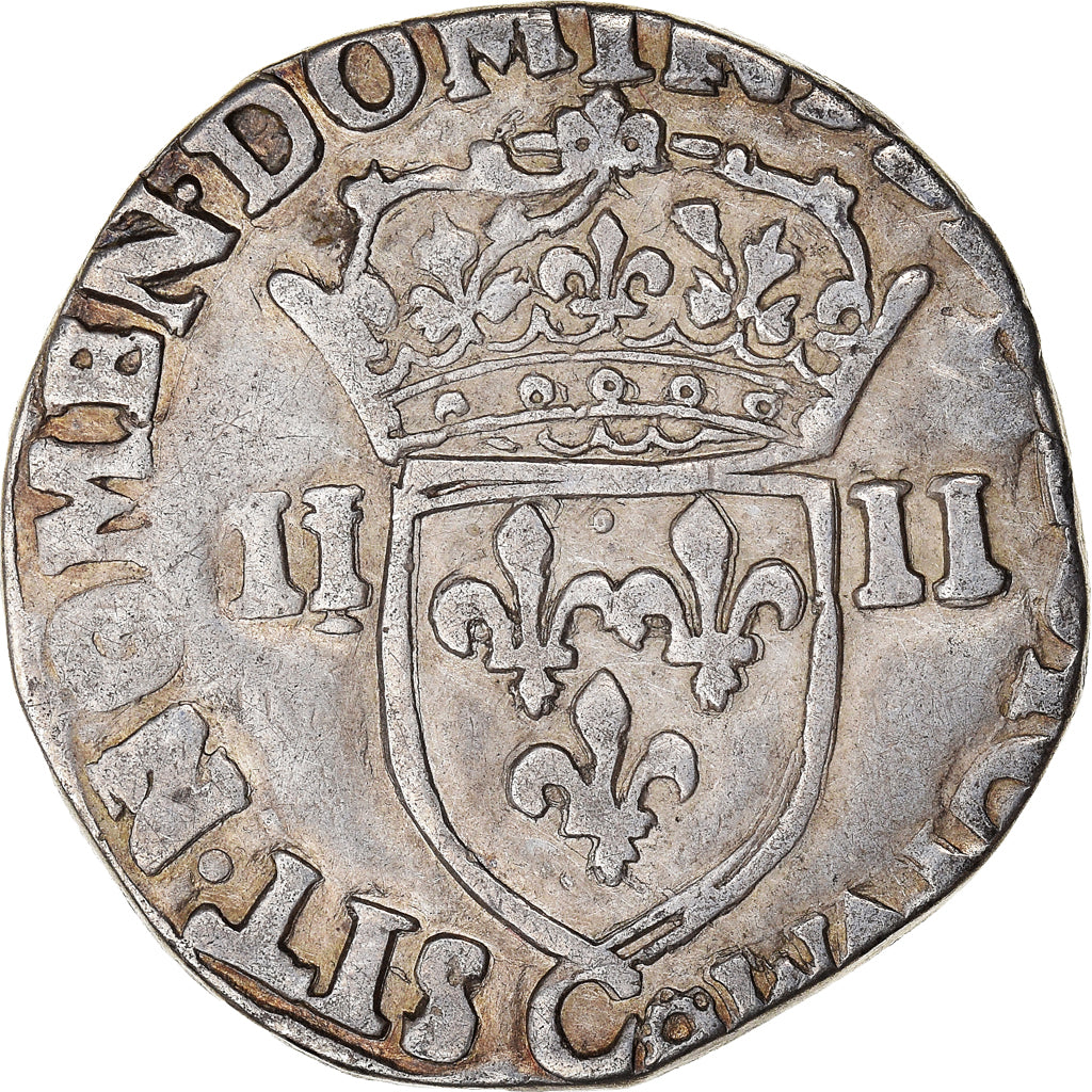 Moneta, Francia, Henri III, 1/4 Ecu, 1582, Saint Lô, BB, Argento