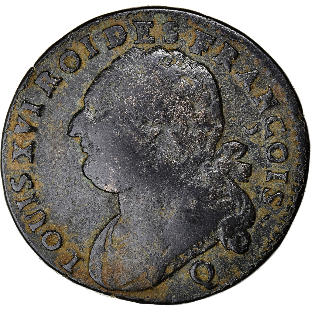 Coin, France, 12 deniers françois, 12 Deniers, 1792, Perpignan, EF(40-45)