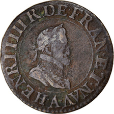 Moneta, Francia, Double Tournois, 1605, Paris, BB, Rame, CGKL:222