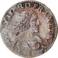 Monnaie, France, Louis XIII, Double Tournois, 1639, Vallée du Rhône, TB