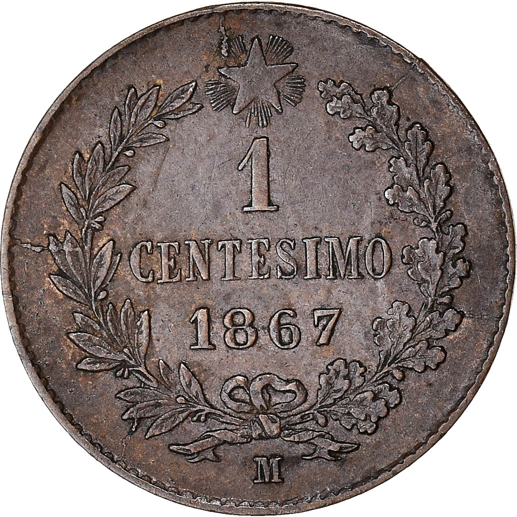 Monnaie, Italie, Vittorio Emanuele II, Centesimo, 1867, Milan, TTB+, Cuivre