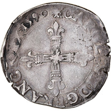 Coin, France, Charles X, 1/4 Ecu, 1590, Nantes, EF(40-45), Silver, Sombart:4670