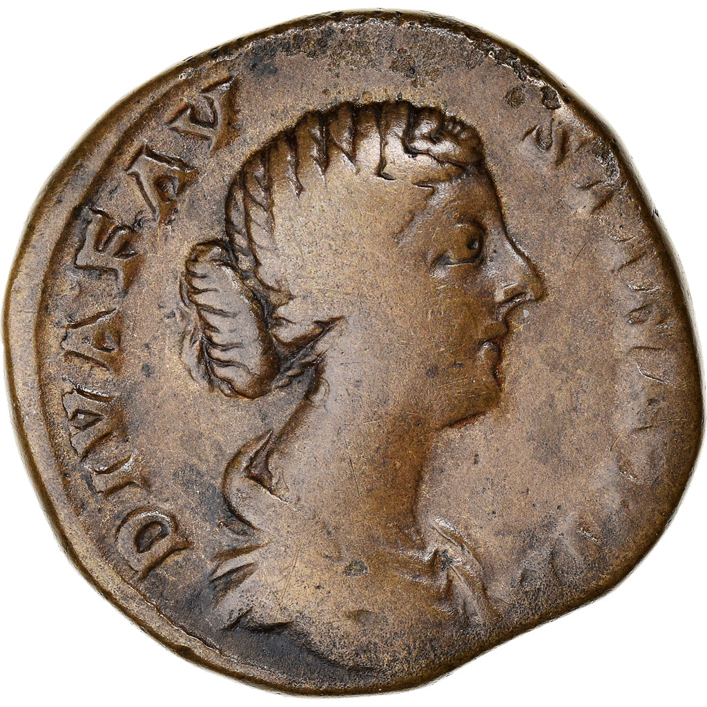Moneta, Diva Faustina II, Sestertius, 175-176, Rome, VF(30-35), Brązowy