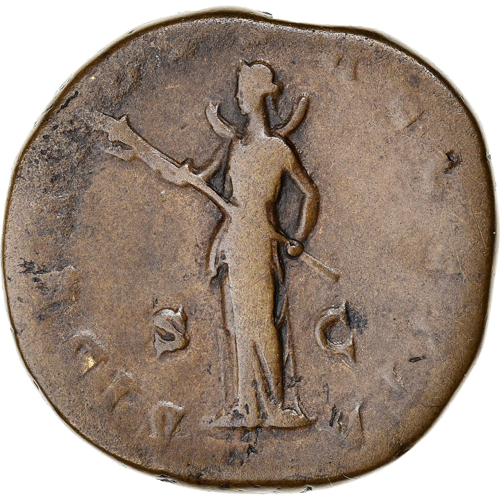 Moneta, Diva Faustina II, Sestertius, 175-176, Rome, VF(30-35), Brązowy