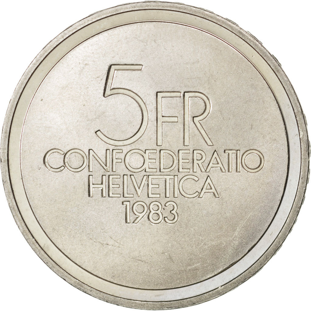 Coin, Switzerland, 5 Francs, 1983, AU(55-58), Copper-nickel, KM:62