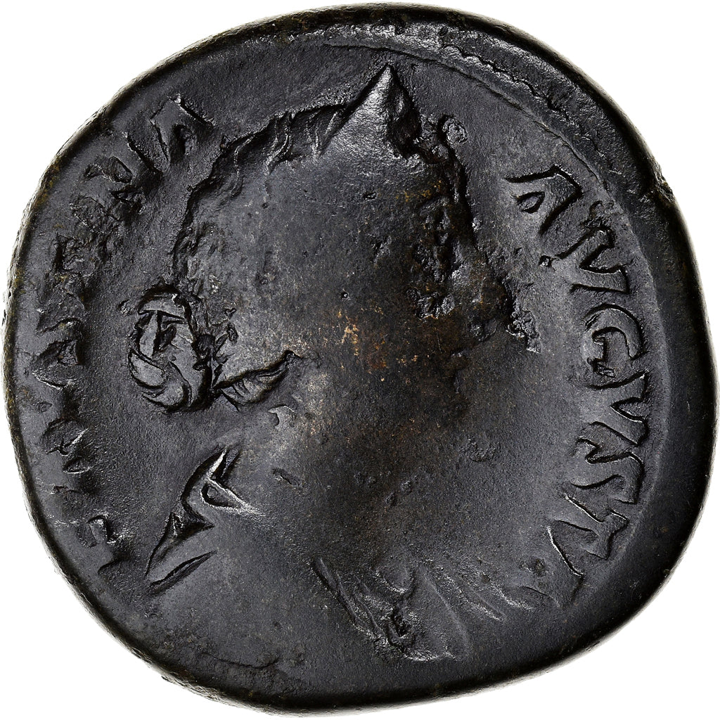 Moneta, Faustina II, Sestertius, 161-164, Rome, VF(20-25), Brązowy, RIC:1674