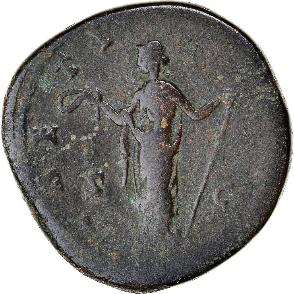 Coin, Faustina II, Sestertius, 161-164, Rome, VF(30-35), Bronze, RIC:1654