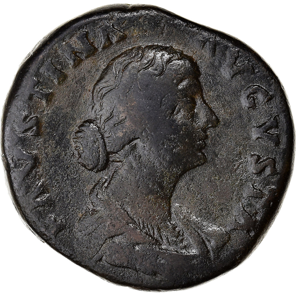 Münze, Faustina II, Sesterz, 161-164, Rome, S+, Bronze, RIC:1645