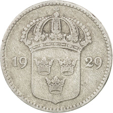 Coin, Sweden, Gustaf V, 10 Öre, 1929, EF(40-45), Silver, KM:780