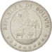 BOLIVIA, 50 Centavos, 1967, KM #190, EF(40-45), Nickel Clad Steel, 24, 3.99