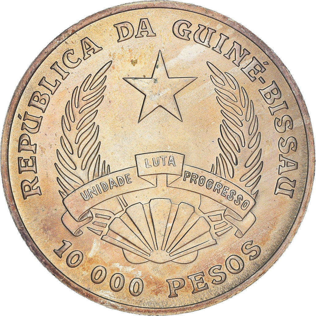 Monnaie, Guinea-Bissau, 10000 Pesos, 1991, SPL, Argent, KM:29