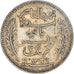 Moneda, Túnez, Muhammad al-Nasir Bey, 2 Francs, 1911, Paris, MBC+, Plata