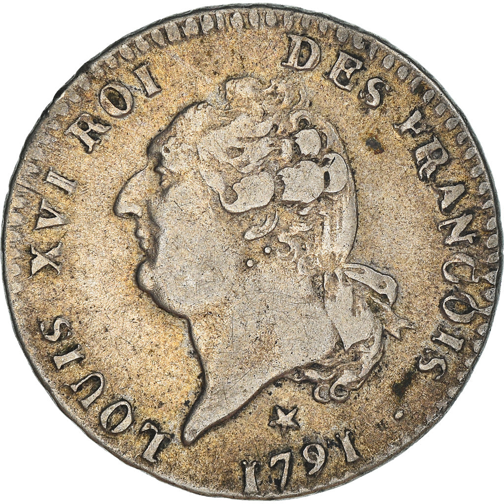 Moneta, Francia, 15 sols françois, 15 Sols, 1/8 ECU, 1791, Lille, BB+, Argento