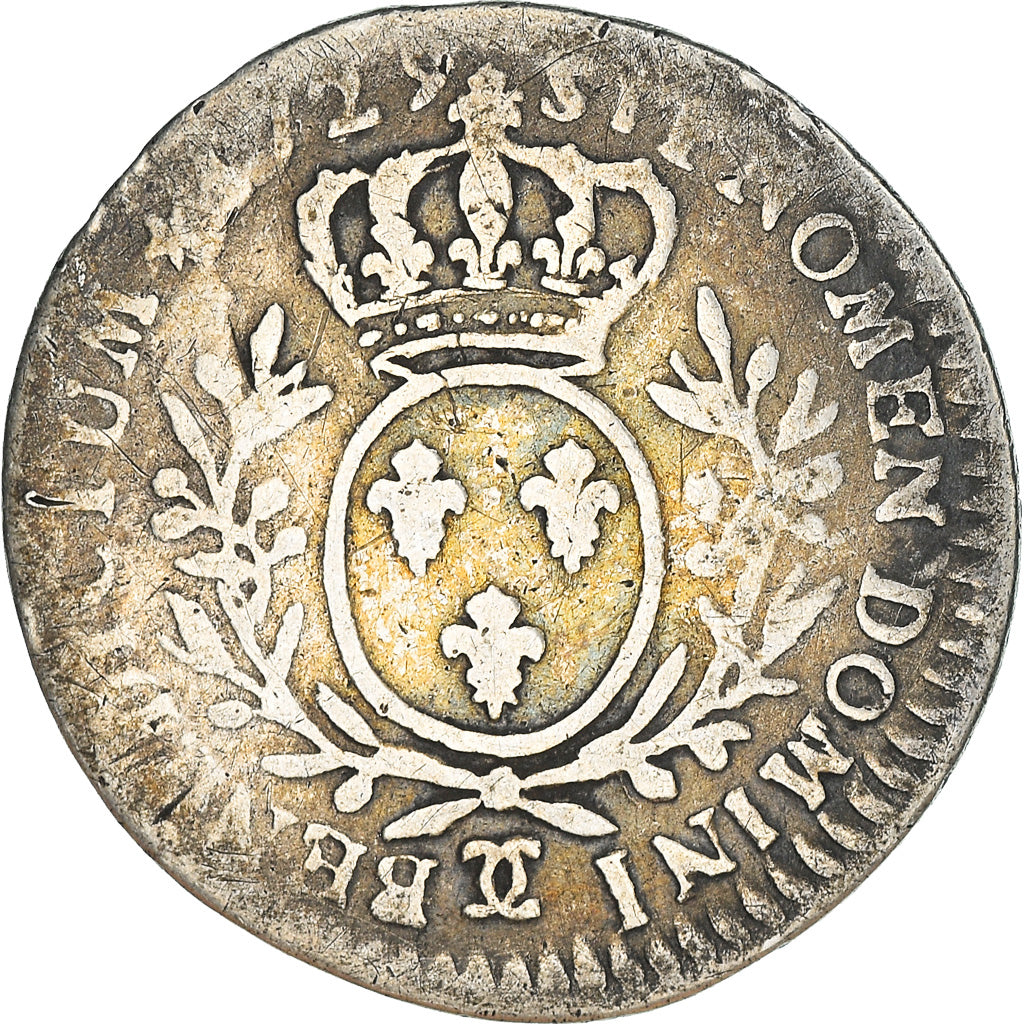 Moneda, Francia, Louis XV, 1/10 Écu aux branches d'olivier, 12 Sols, 1/10 ECU
