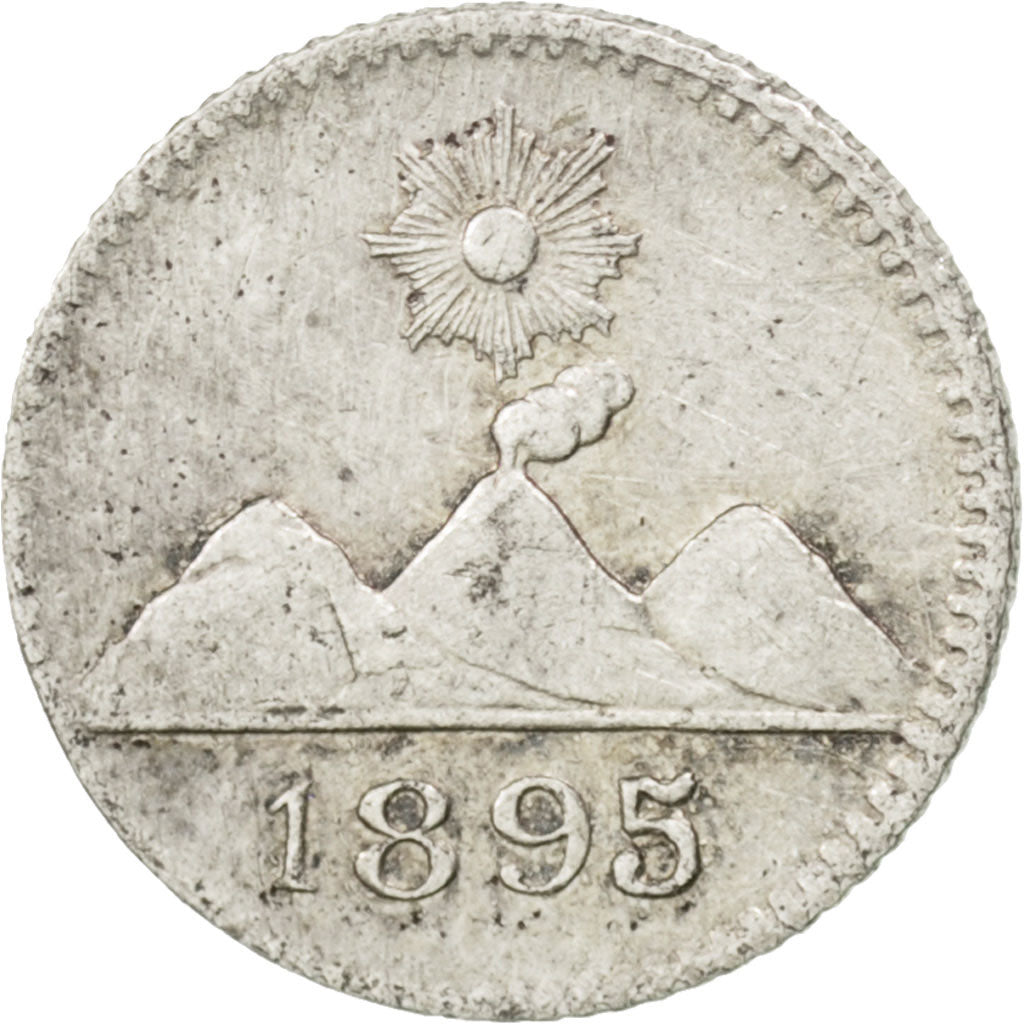GUATEMALA, 1/4 Real, 1895, KM #162, EF(40-45), Silver, 0.73