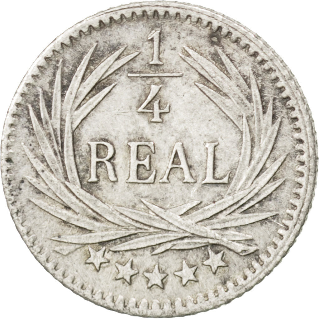 GUATEMALA, 1/4 Real, 1895, KM #162, EF(40-45), Silver, 0.73
