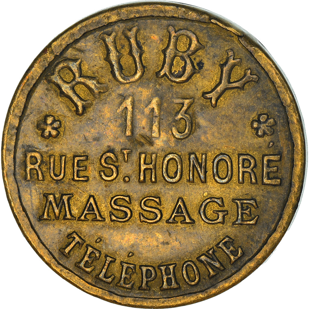 France, Token, Ruby,jeton de maison close, AU(55-58), laiton