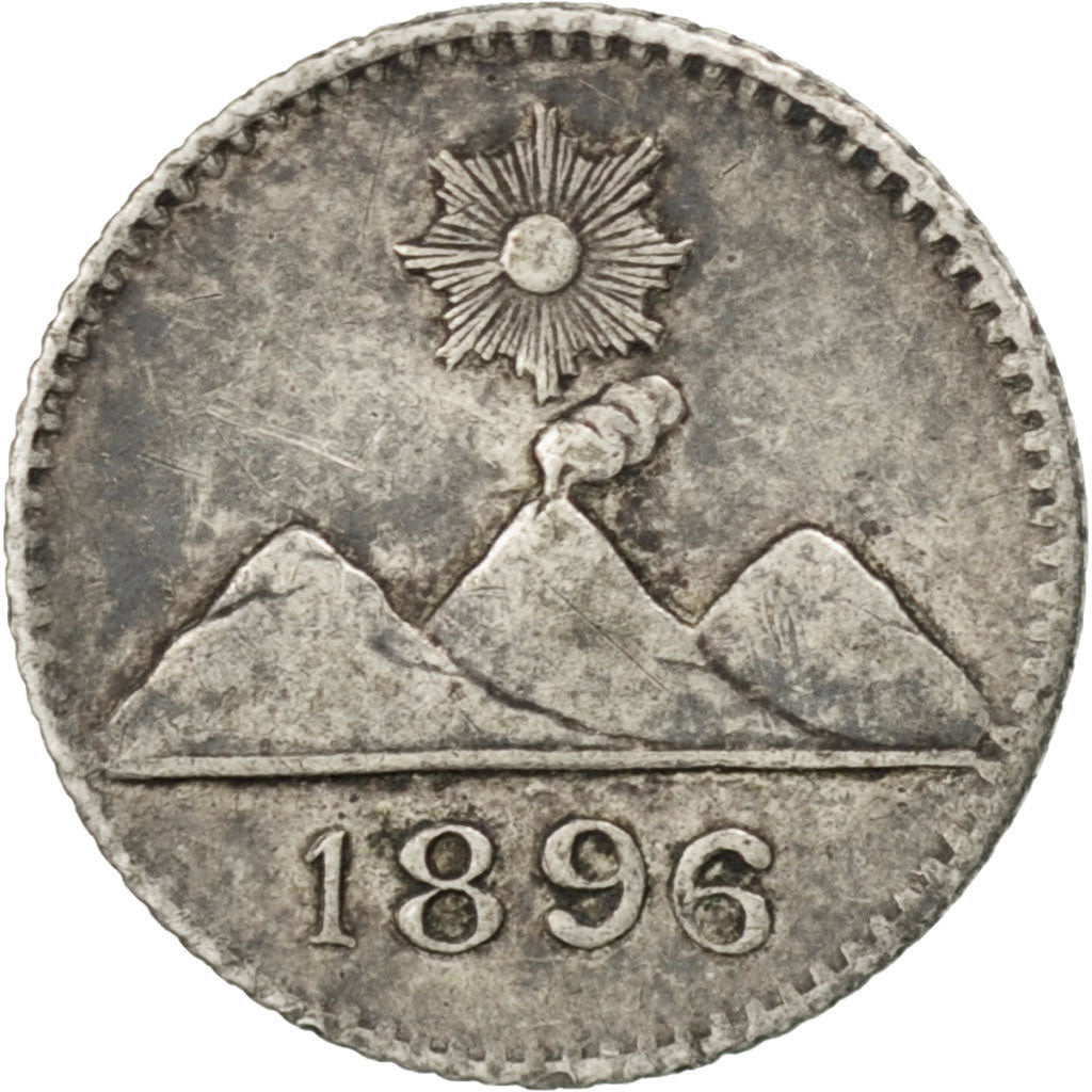 GUATEMALA, 1/4 Real, 1896, KM #162, EF(40-45), Silver, 0.72