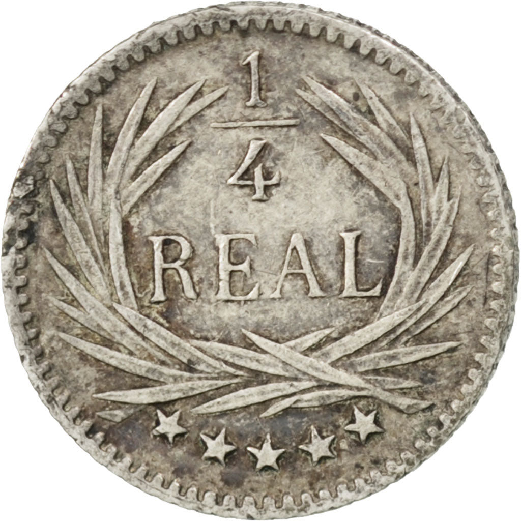 GUATEMALA, 1/4 Real, 1896, KM #162, EF(40-45), Silver, 0.72