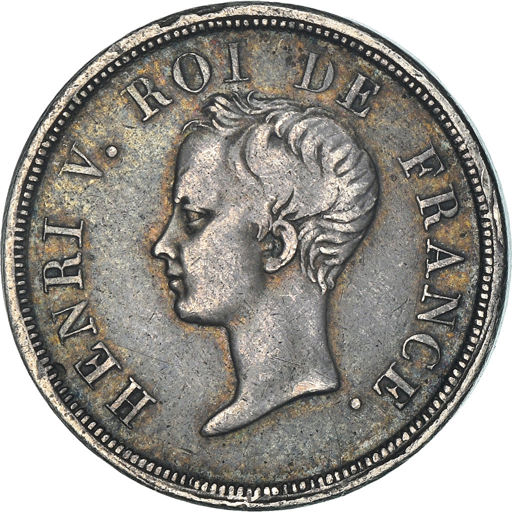 Münze, Frankreich, Henri V, 1/2 Franc, 1833, VZ, Silber, KM:23, Gadoury:404