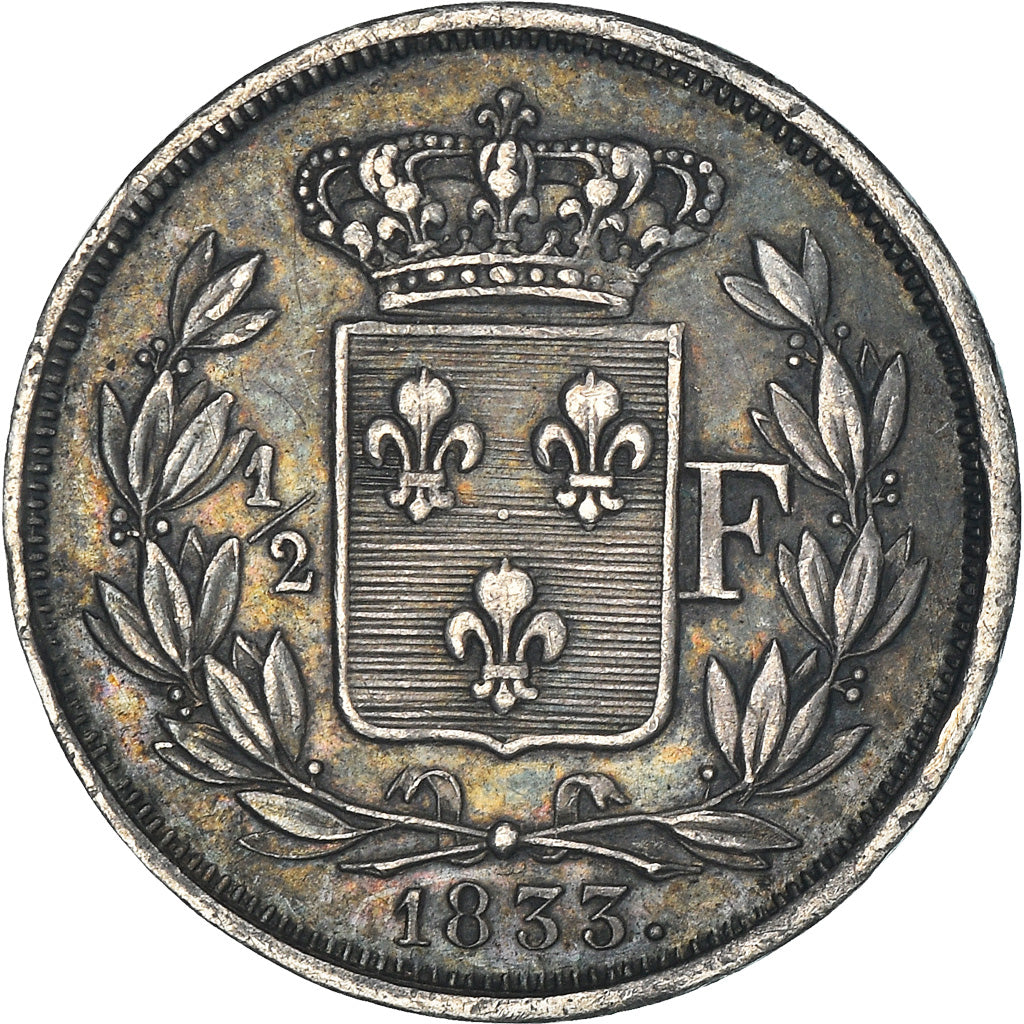 Münze, Frankreich, Henri V, 1/2 Franc, 1833, VZ, Silber, KM:23, Gadoury:404