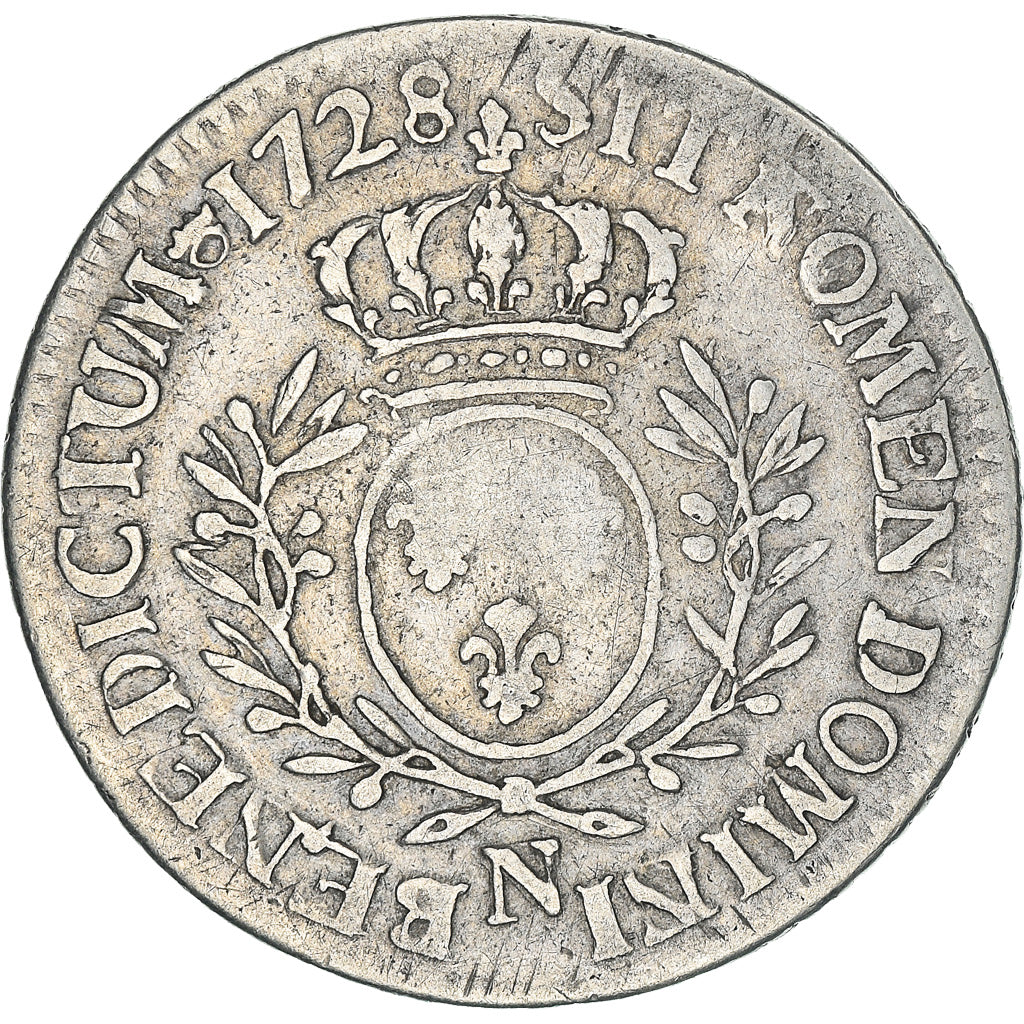 Moneda, Francia, Louis XV, 1/5 Écu aux branches d'olivier, 24 Sols, 1/5 ECU