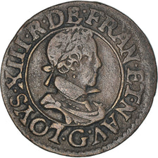Münze, Frankreich, Louis XIII, Double tournois, buste juvénile, Double