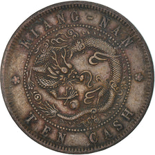Munten, China, KIANGNAN, Kuang-hs, 10 Cash, 1902, ZF+, Koper, KM:135
