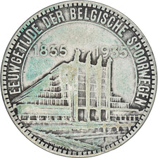 Moneta, Belgia, 50 Francs, 50 Frank, 1935, AU(50-53), Srebro, KM:107.1