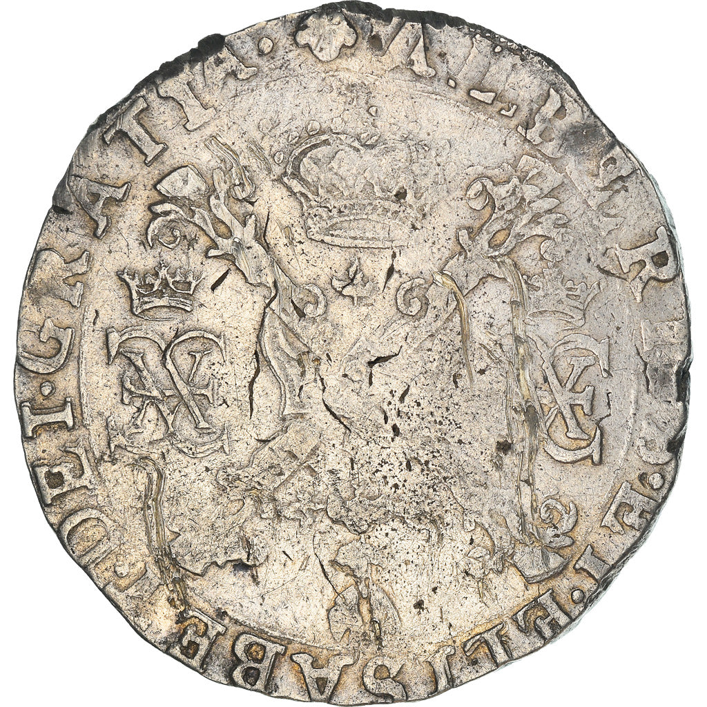 Coin, Spanish Netherlands, Patagon, 1617, Brussels, AU(50-53), Silver