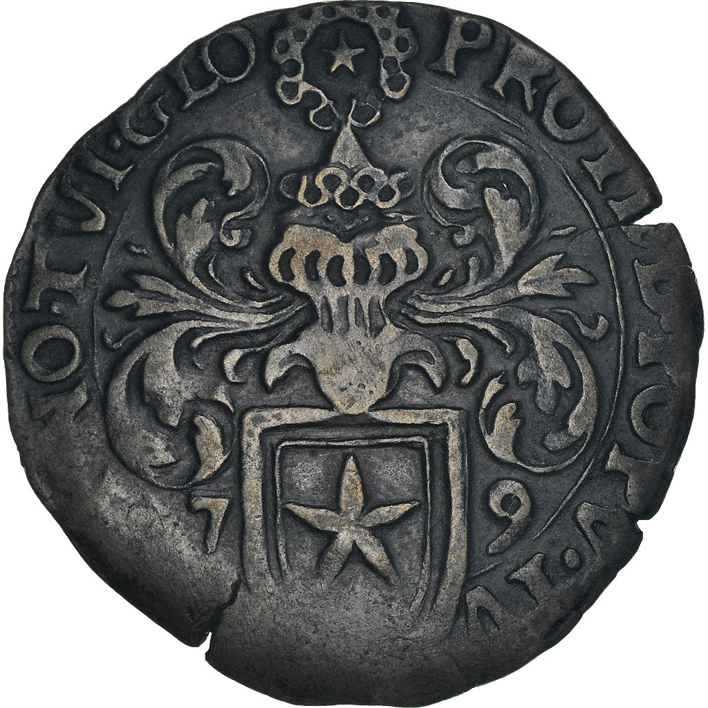 Coin, Spanish Netherlands, 8 Stuivers, 1610, Maastricht, AU(50-53), Copper